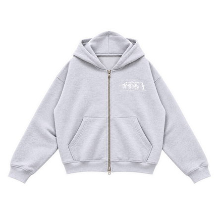 ADVERSITY DOUBLE ZIP HOODIE [GREY]
